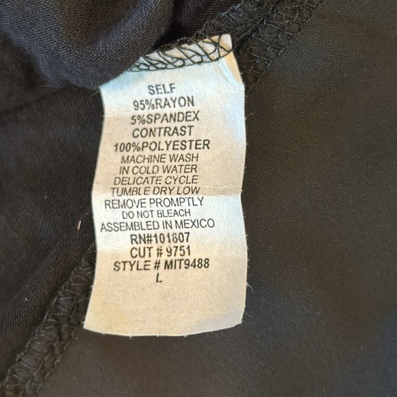 Espresso tunic with embroidered neck and sheer panel - Picture 8 of 9